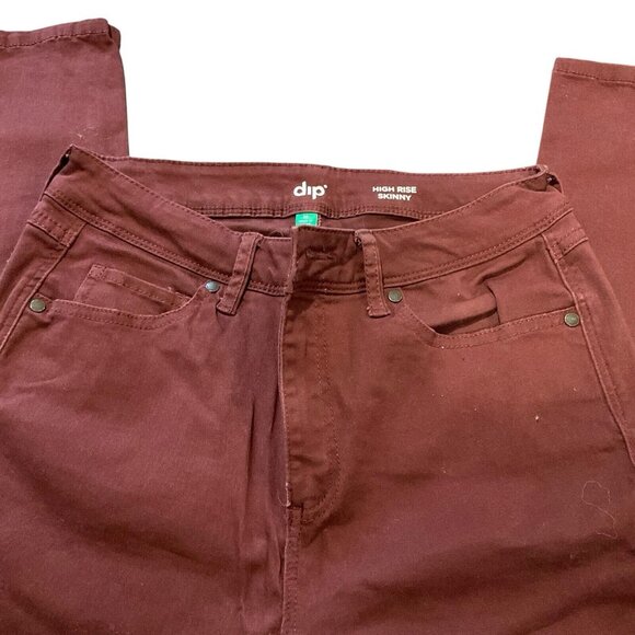 Dip Jeans Women's Size 10 Red Skinny Mid Rise Denim Stretch Dark Wash Cas… - Picture 4 of 8